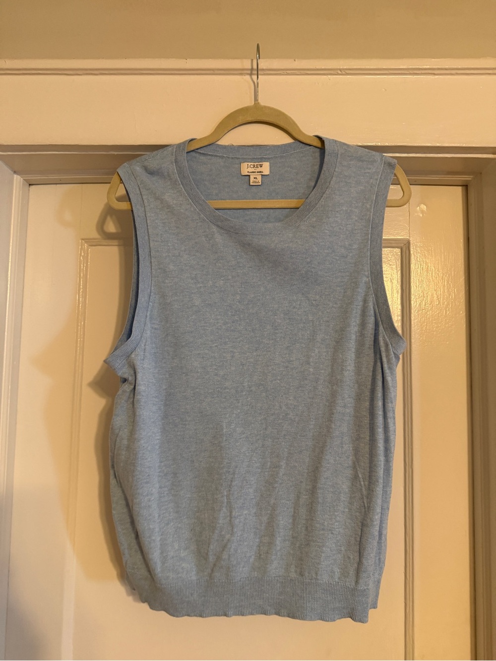 100% Cotton J. Crew Light Blue Sleeveless Knit Top